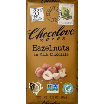 Chocolove 33% Hazelnuts Milk Chocolate Bar