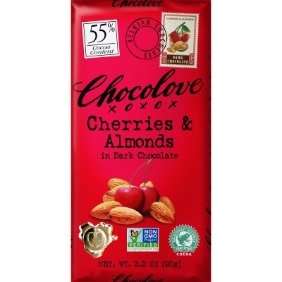 Chocolove 55% Cherries & Almonds Dark Chocolate Bar