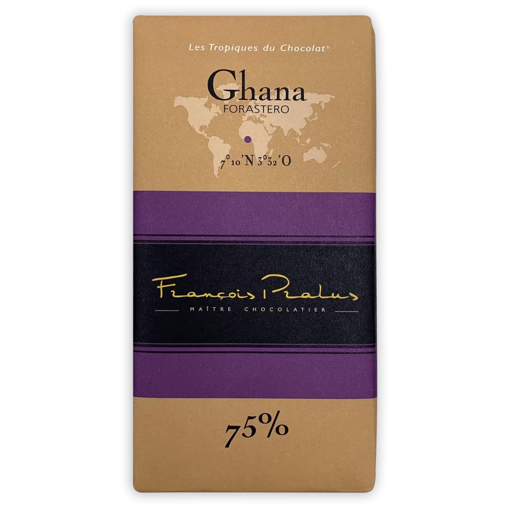 Francois Pralus Ghana 75% Dark Chocolate Bar