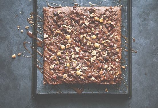 Guittard Brown Butter Brownies with Hazelnuts & Salted Caramel