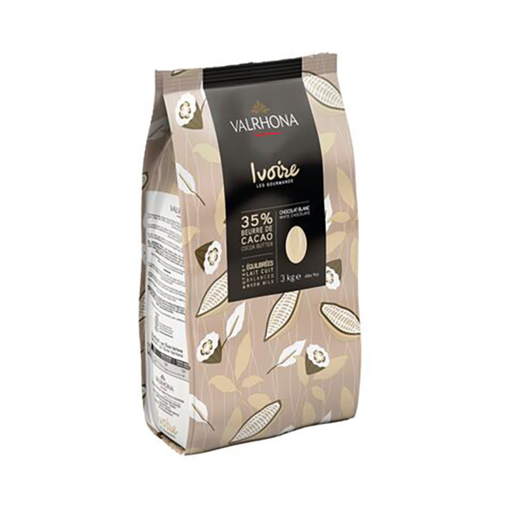 Valrhona Ivoire 35% White Couverture Chocolate Feves