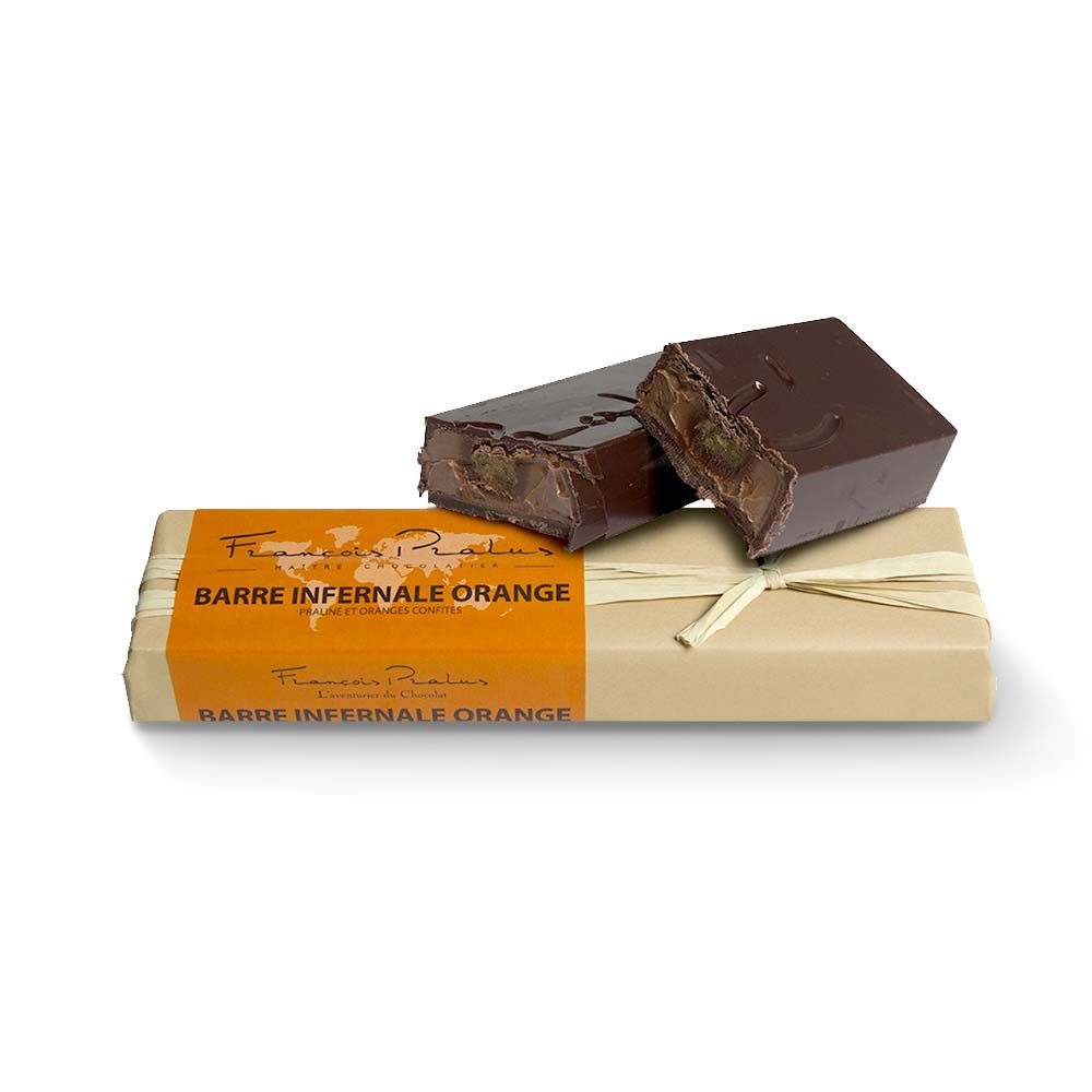 François Pralus Barre Infernale Orange 75% Dark Chocolate Bar
