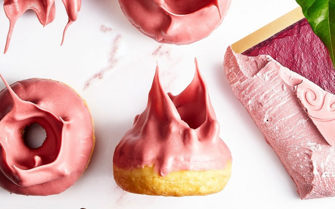 Callebaut Donuts with Ruby Chocolate Frosting