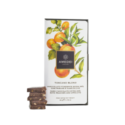 Amedei Toscano Blond 63% Dark Chocolate Bar with Peaches & Apricots