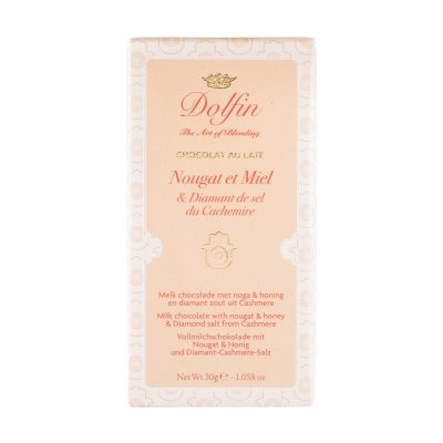 Dolfin 38% Milk Chocolate with Nougat, Honey & Diamond Salt from Cashmere-min