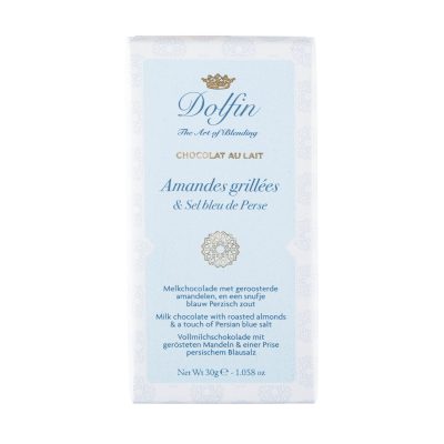 Dolfin 38% Milk Chocolate with Roasted Almonds and Persian Blue Salt-min