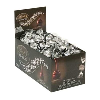 Lindt LINDOR 60% Extra Dark Chocolate Truffle Box - 120-Count
