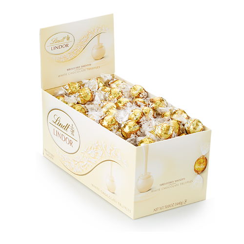 Lindt LINDOR White Chocolate Truffle Box - 120-Count