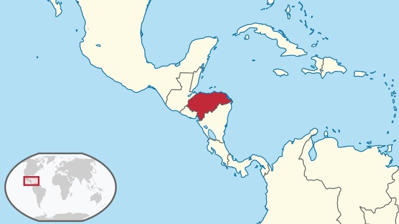honduras on world map