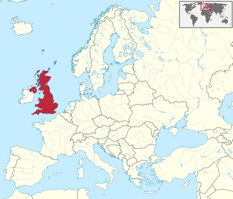 united kingdom on world map