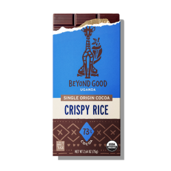 Beyond Good by Madécasse Uganda 73% Dark Chocolate Bar with Crispy Rice