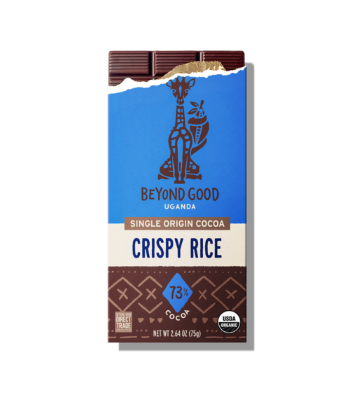 Beyond Good by Madécasse Uganda 73% Dark Chocolate Bar with Crispy Rice