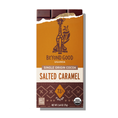 Beyond Good by Madécasse Uganda 73% Dark Chocolate Bar with Salted Caramel