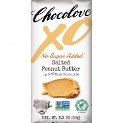 Chocolove XO No Sugar Added 37% Milk Chocolate Bar with Salted Peanut Butter Filling