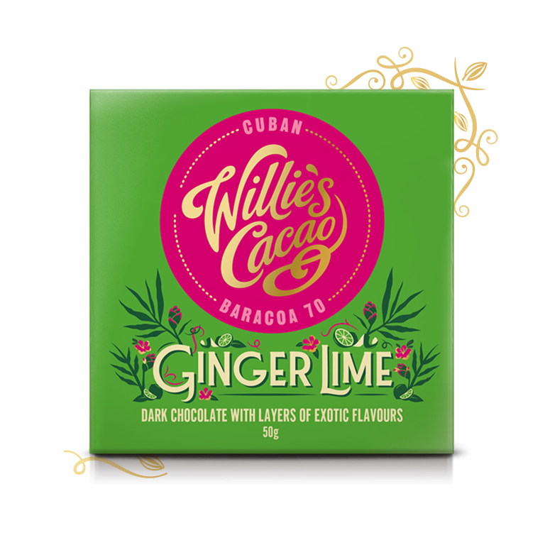 Willie's Cacao Ginger Lime 70% Dark Chocolate Bar