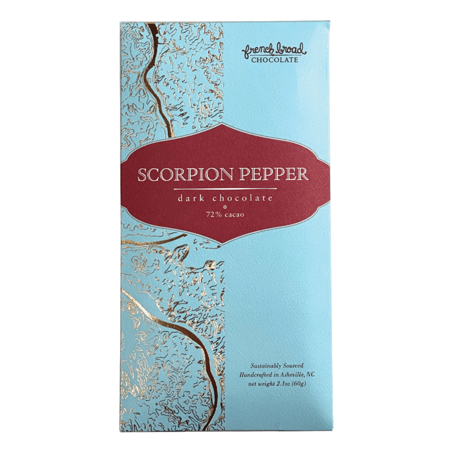 French Broad 72% Dark Chocolate Bar with Scorpion Pepper