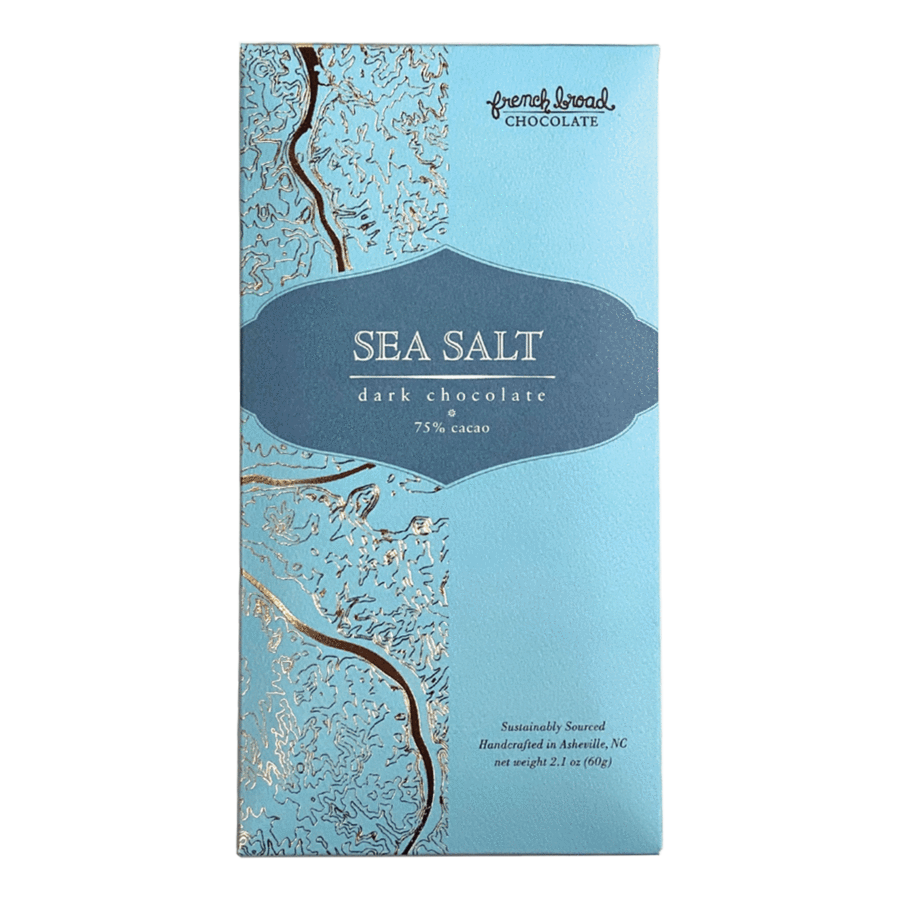 French Broad 75% Dark Chocolate Bar with Sea Salt