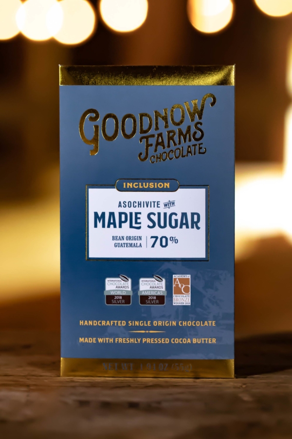 Goodnow Farms Asochivite Guatemala 70% Dark Chocolate Bar with Maple Sugar