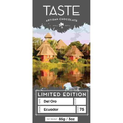 Taste Artisan Chocolate Limited Release Del Oro Ecuador 75% Dark Chocolate Bar