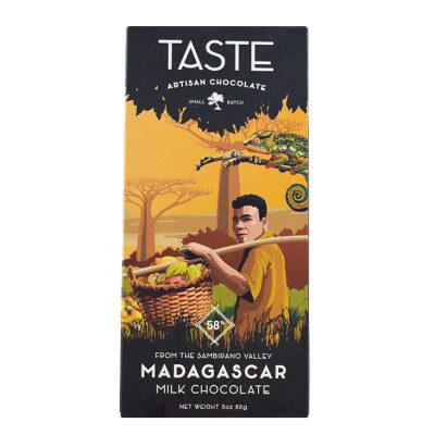 Taste Artisan Chocolate Madagascar 58% Dark Milk Chocolate Bar