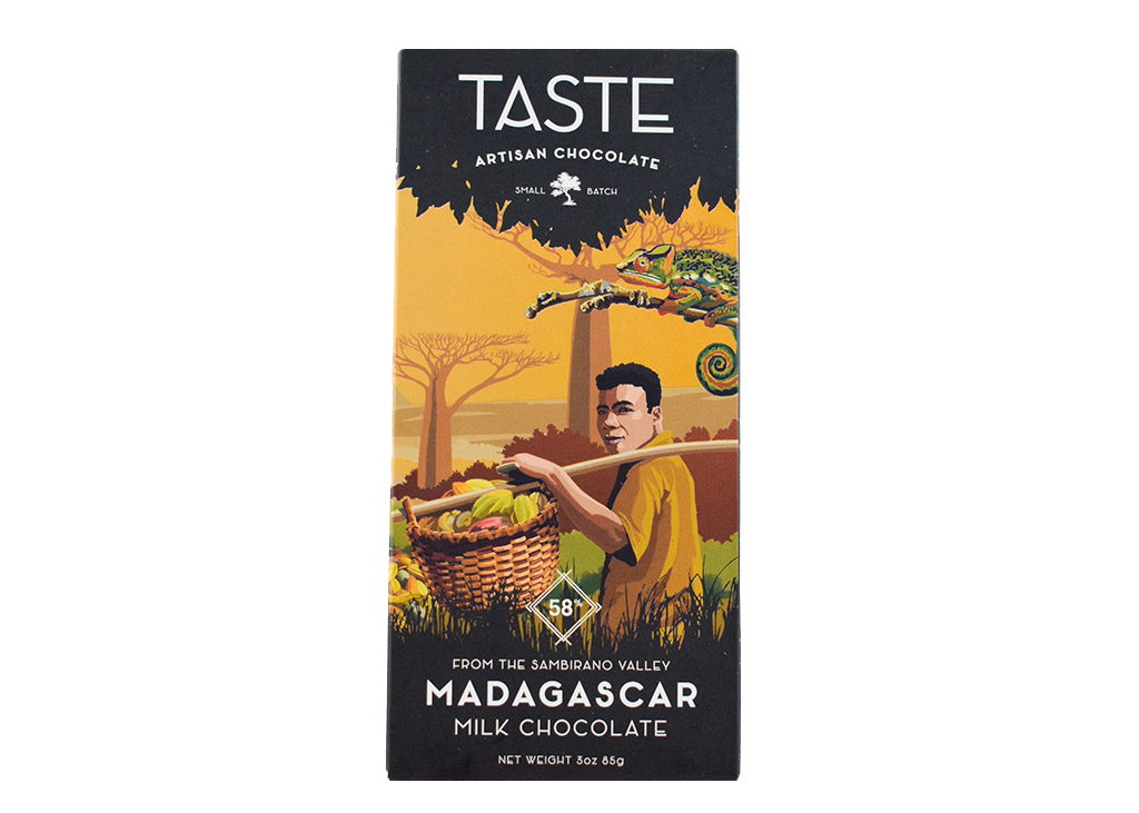 Taste Artisan Chocolate Madagascar 58% Dark Milk Chocolate Bar