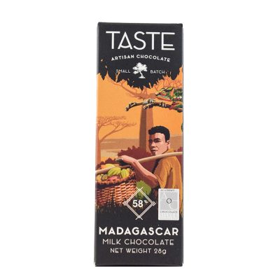 Taste Artisan Chocolate Mini Madagascar 58% Dark Milk Chocolate Bar