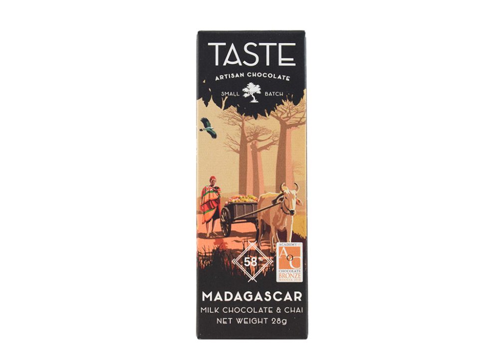 Taste Artisan Chocolate Mini Madagascar 58% Dark Milk Chocolate Bar with Chai