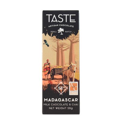 Taste Artisan Chocolate Mini Madagascar 58% Dark Milk Chocolate Bar with Chai