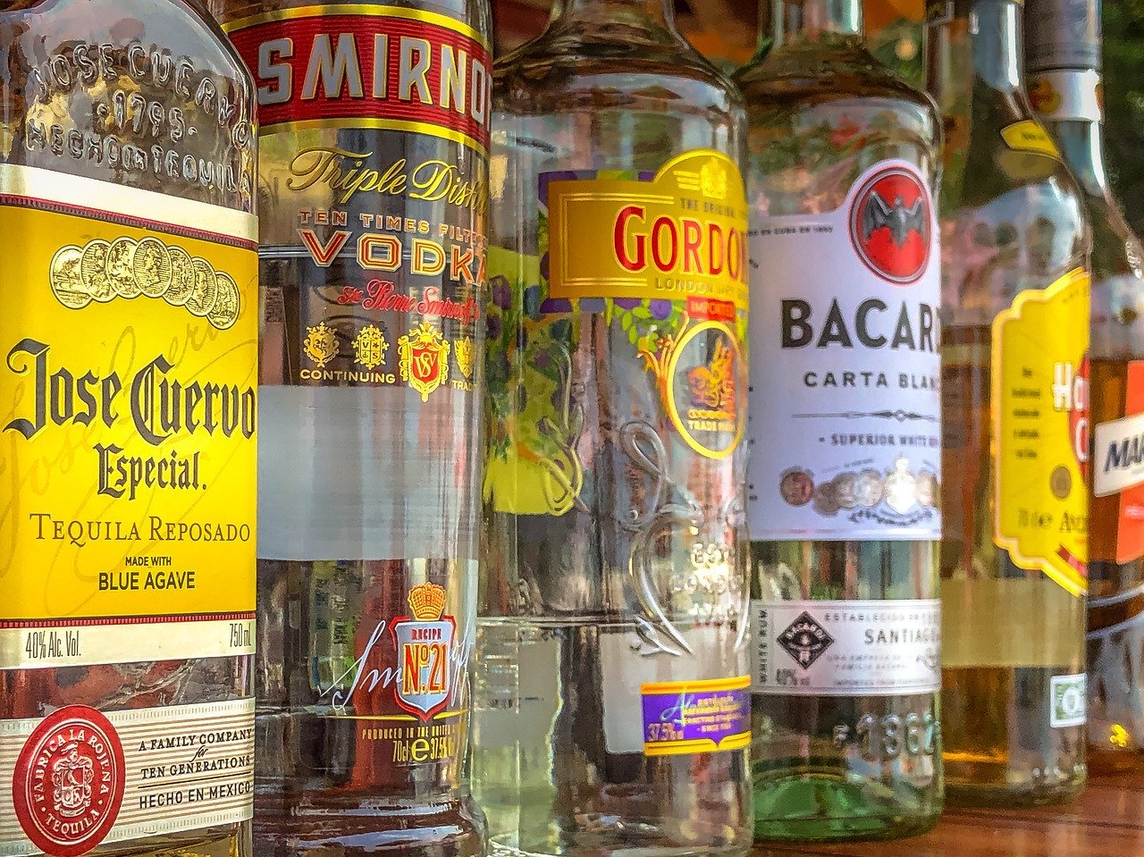 liquor bottle display