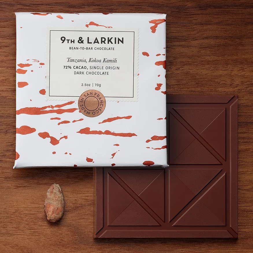 9th & Larkin Kokoa Kamili Tanzania 72% Dark Chocolate Bar