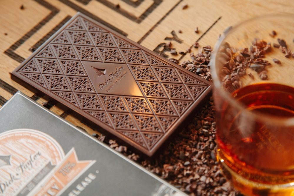 Dick Taylor Limited Release Straight Bourbon Whiskey 70% Dark Chocolate Bar Lifestyle 2