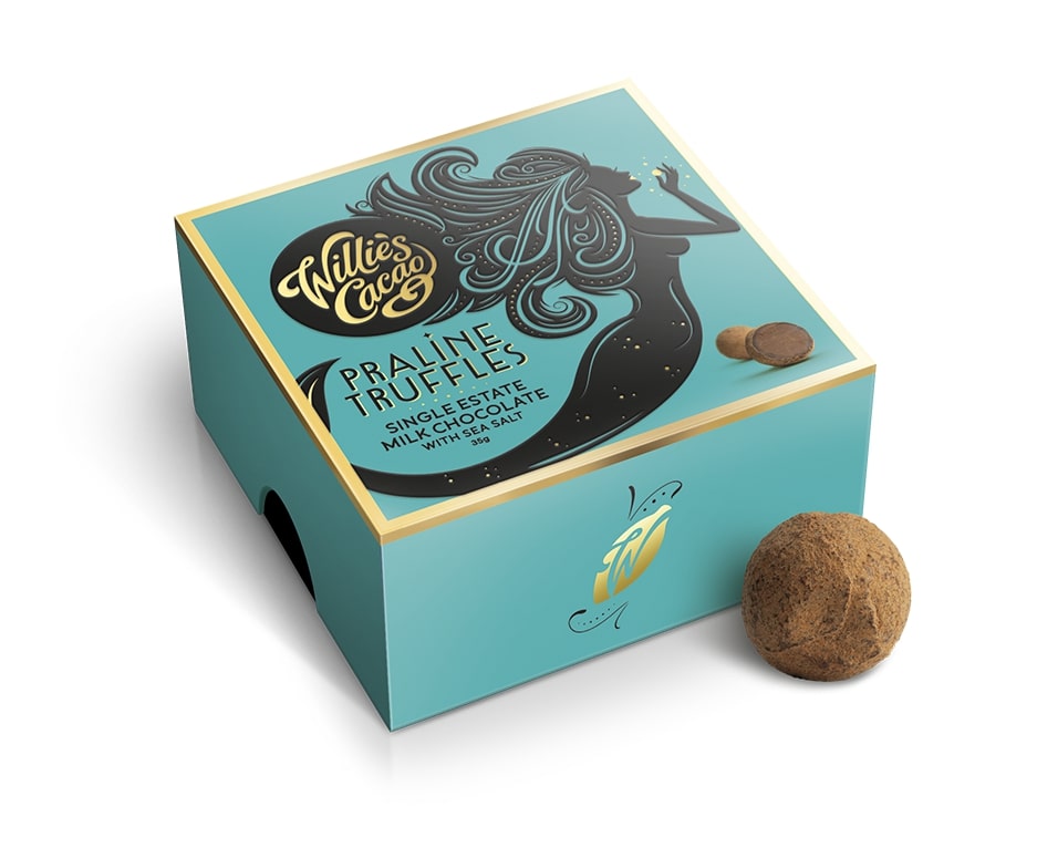 Willie's Cacao 5-Piece Milk Chocolate Praline Truffles with Sea Salt