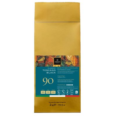 Amedei Toscano Black 90% Dark Couverture Chocolate Drops Bag