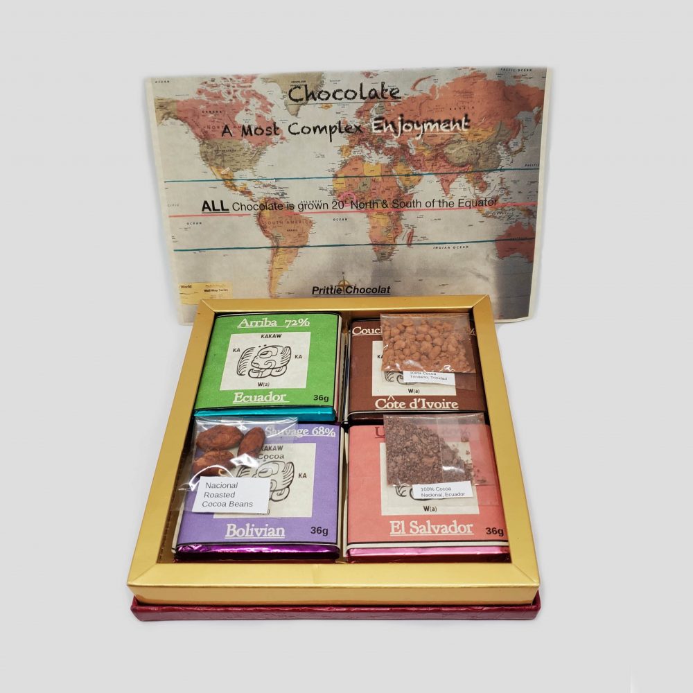 Prittie Chocolat Heirloom Single Origin Chocolate Selection 1 Map-min