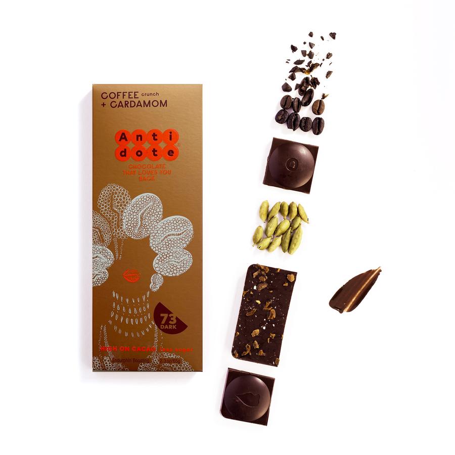 Antidote Kakia 73% Dark Chocolate Bar with Coffee & Cardamom