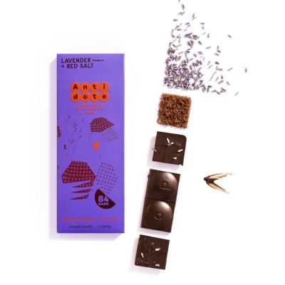 Antidote Panakeia 84% Dark Chocolate Bar with Lavender & Red Salt