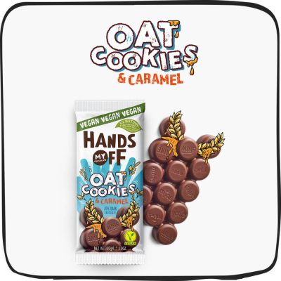Hands Off My Chocolate 70% Dark Chocolate Bar with Oat Cookies & Caramel