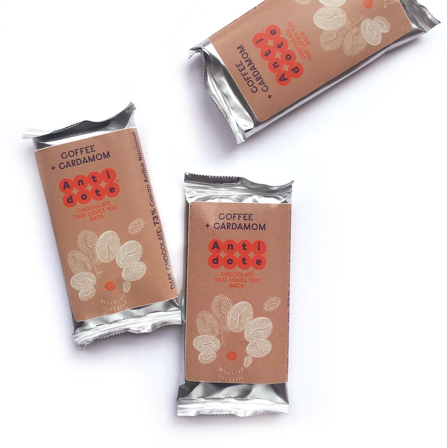 Antidote Kakia 73% Dark Chocolate Mini Bar with Coffee & Cardamom