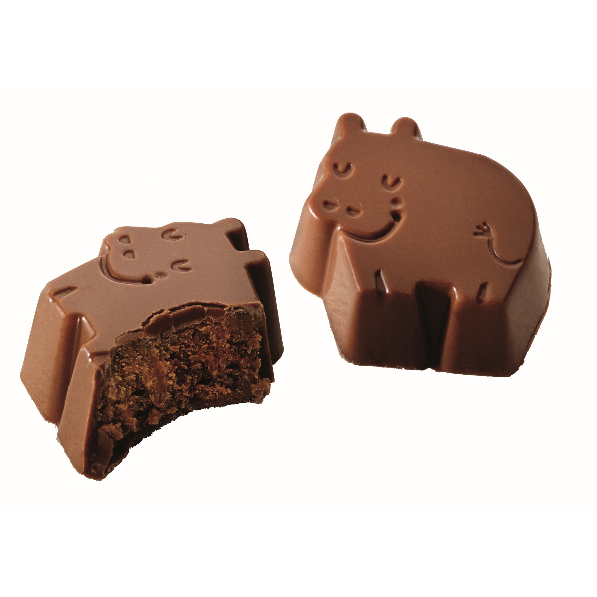 Barú Milk Chocolate Dreamy Chocolate Hippos with Hazelnut Truffle Open