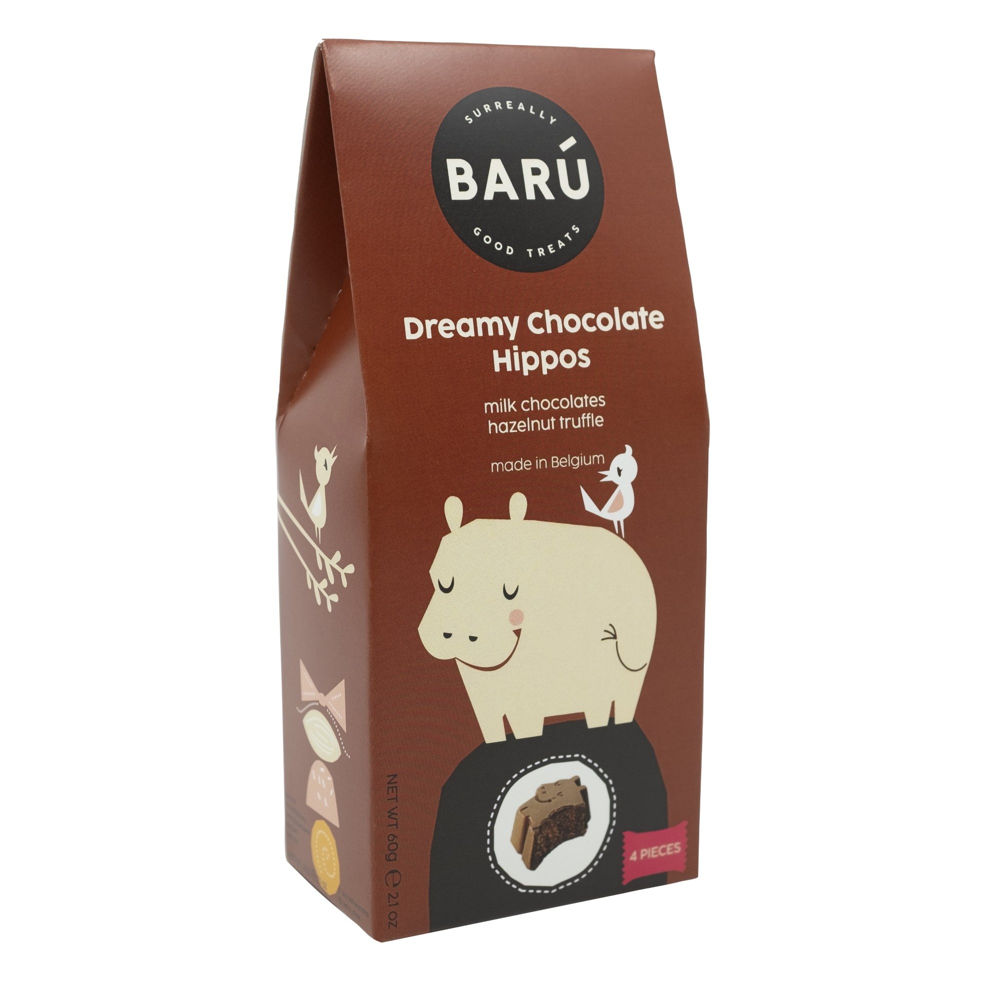 Barú Milk Chocolate Dreamy Chocolate Hippos with Hazelnut Truffle