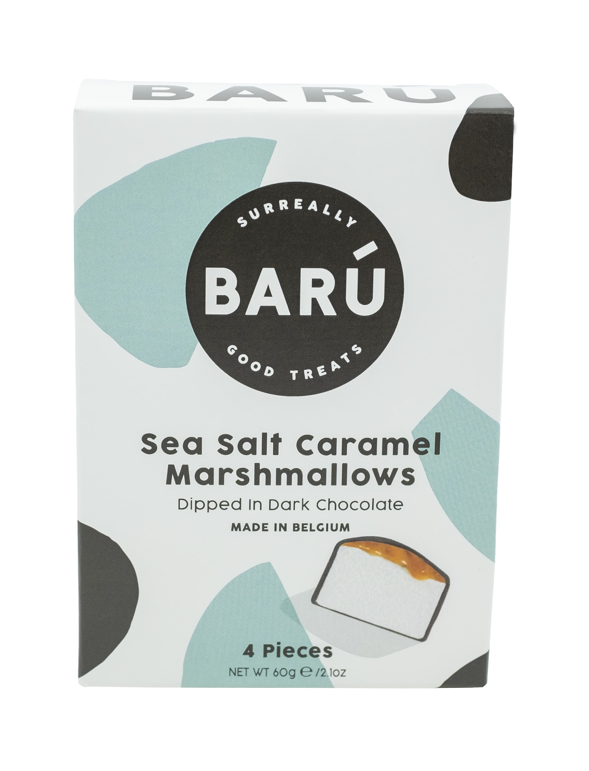 Barú 4-Piece Dark Chocolate Covered Marshmallows with Sea Salt Caramel