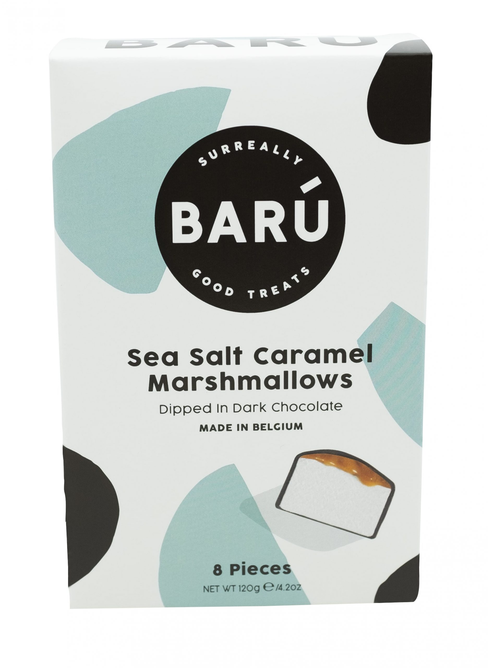 Barú 8Piece Dark Chocolate Covered Marshmallows with Sea Salt Caramel