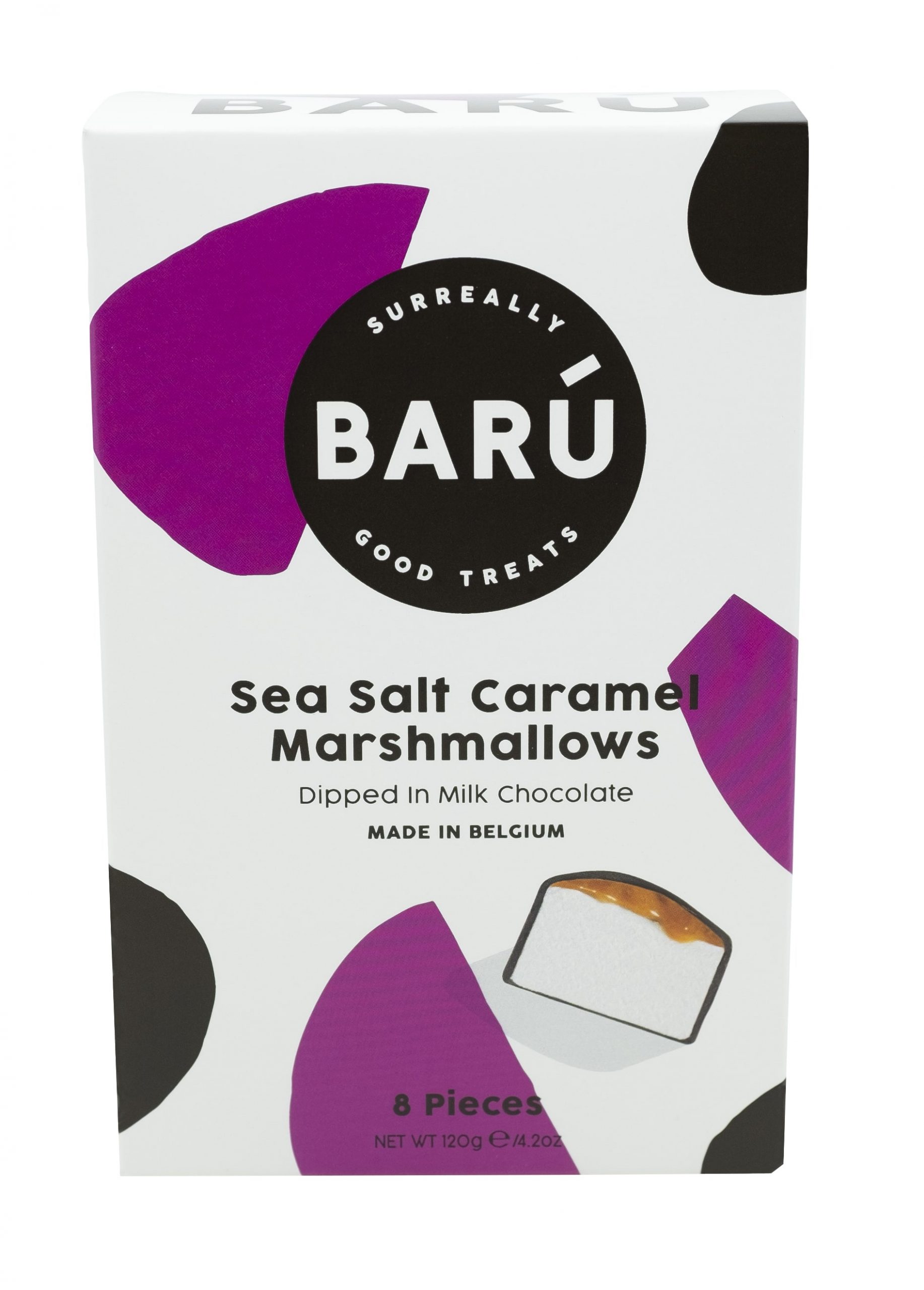 Barú 8-Piece Milk Chocolate Covered Marshmallows with Sea Salt Caramel