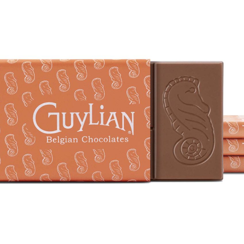 Guylian 30% Milk Chocolate Bar with Salted Caramel Open Single Piece