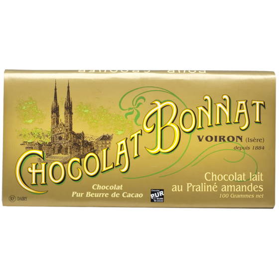 Chocolat Bonnat Milk Chocolate Bar with Almond Praline
