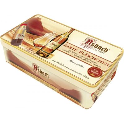 Asbach Brandy 16-Piece Dark Chocolate Zarte Fläschchen Gift Tin
