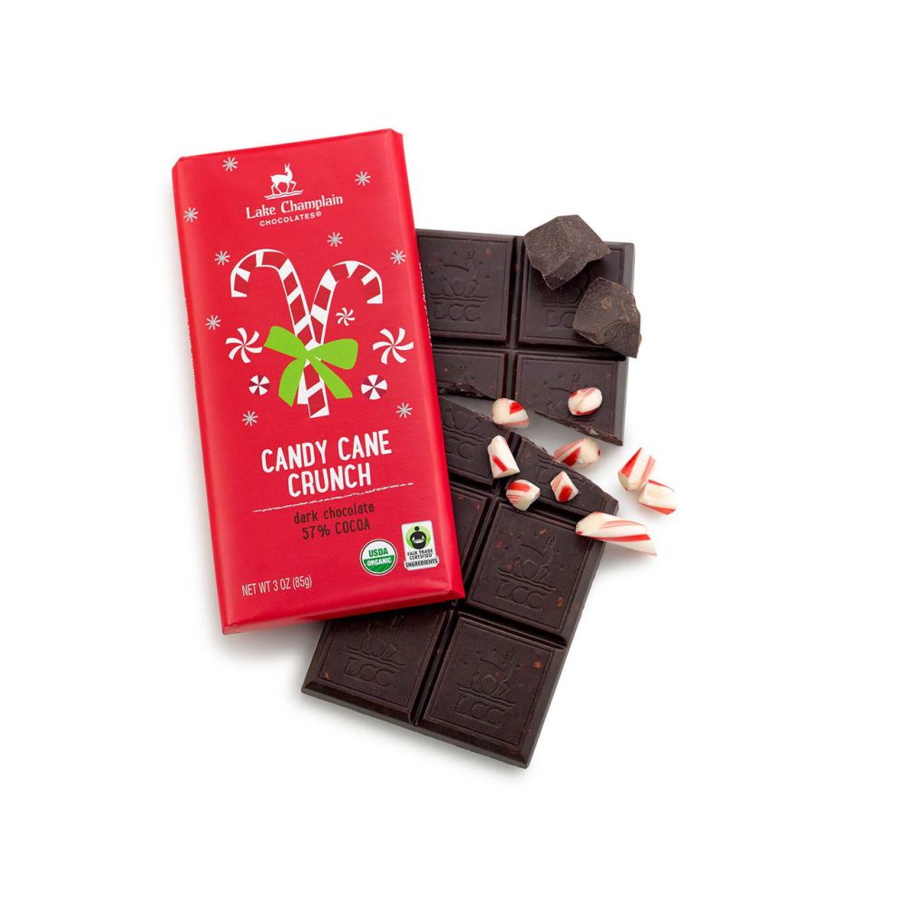 Lake Champlain Chocolates 57% Dark Chocolate Baar with Candy Cane Crunch
