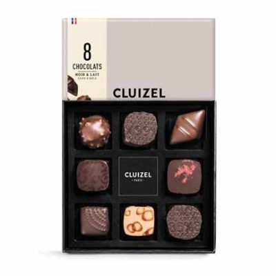 Michel Cluizel 8-Piece MILK & DARK GANACHE & PRALINÉ Chocolate Gift Box