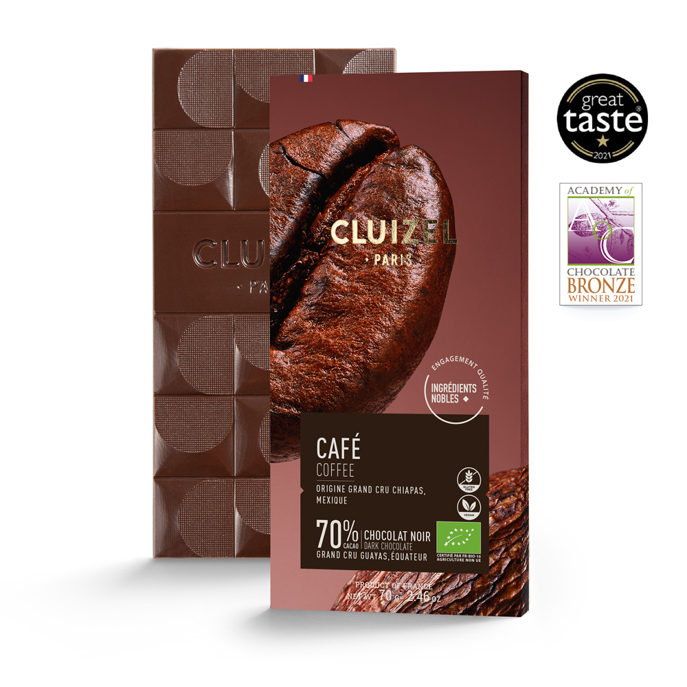 Michel Cluizel Guayas Ecuador Organic 70% Dark Chocolate Bar with Coffee