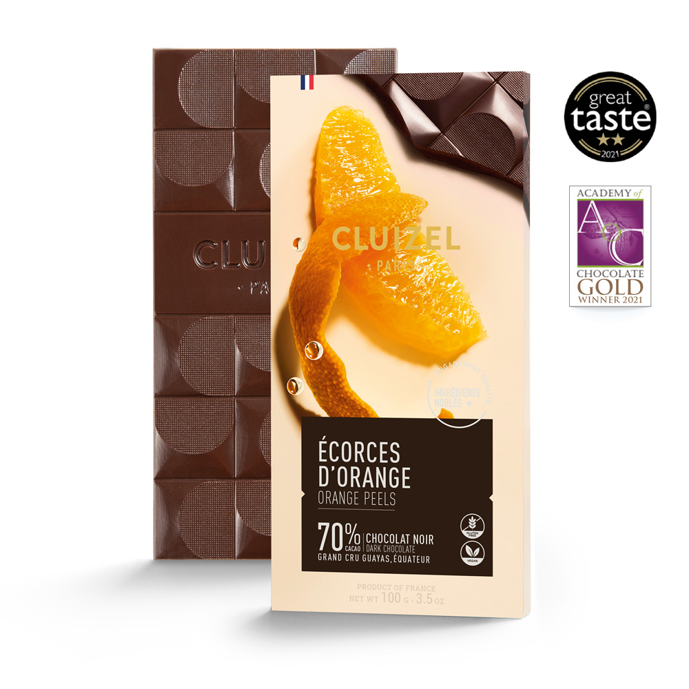 Michel Cluizel Guayas Ecuador Organic 70% Dark Chocolate Bar with Orange Peel